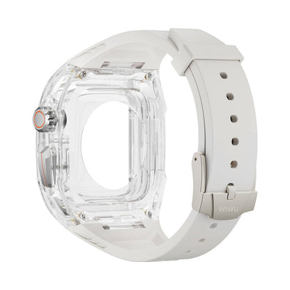 Wi-WB013 Rambo Serisi 2in1 Şeffaf Kasa Apple Watch 44mm Kordon