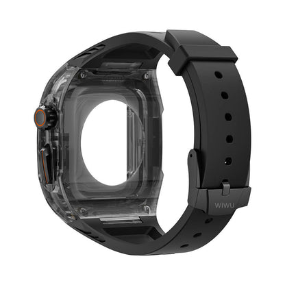 Wi-WB013 Rambo Serisi 2in1 Şeffaf Kasa Apple Watch 44mm Kordon