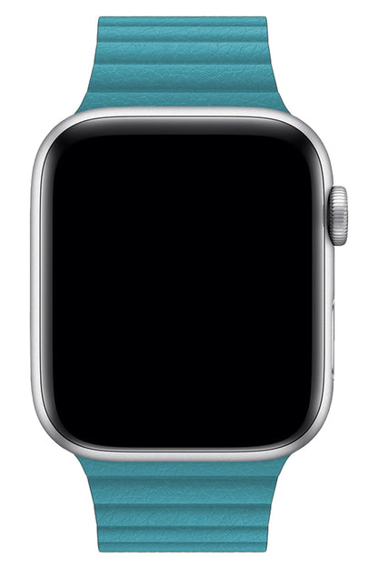 Apple Watch Uyumlu Deri Loop Kordon Akuamarin