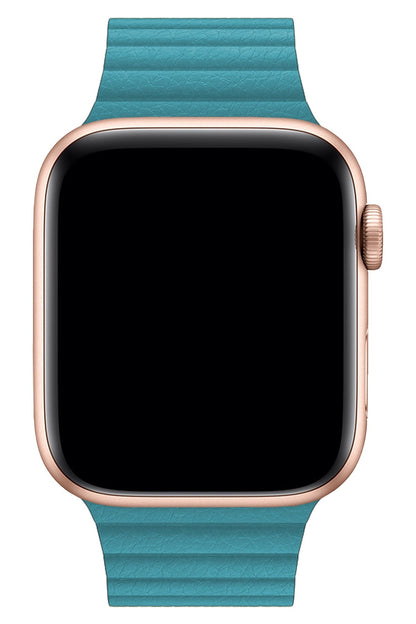 Apple Watch Uyumlu Deri Loop Kordon Akuamarin