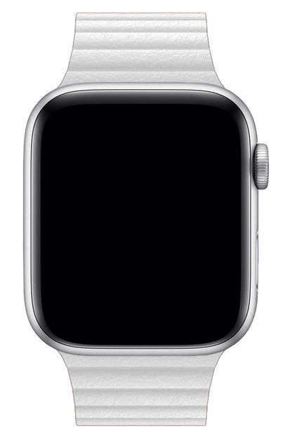 Apple Watch Uyumlu Deri Loop Kordon Beyaz