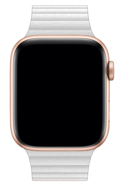 Apple Watch Uyumlu Deri Loop Kordon Beyaz