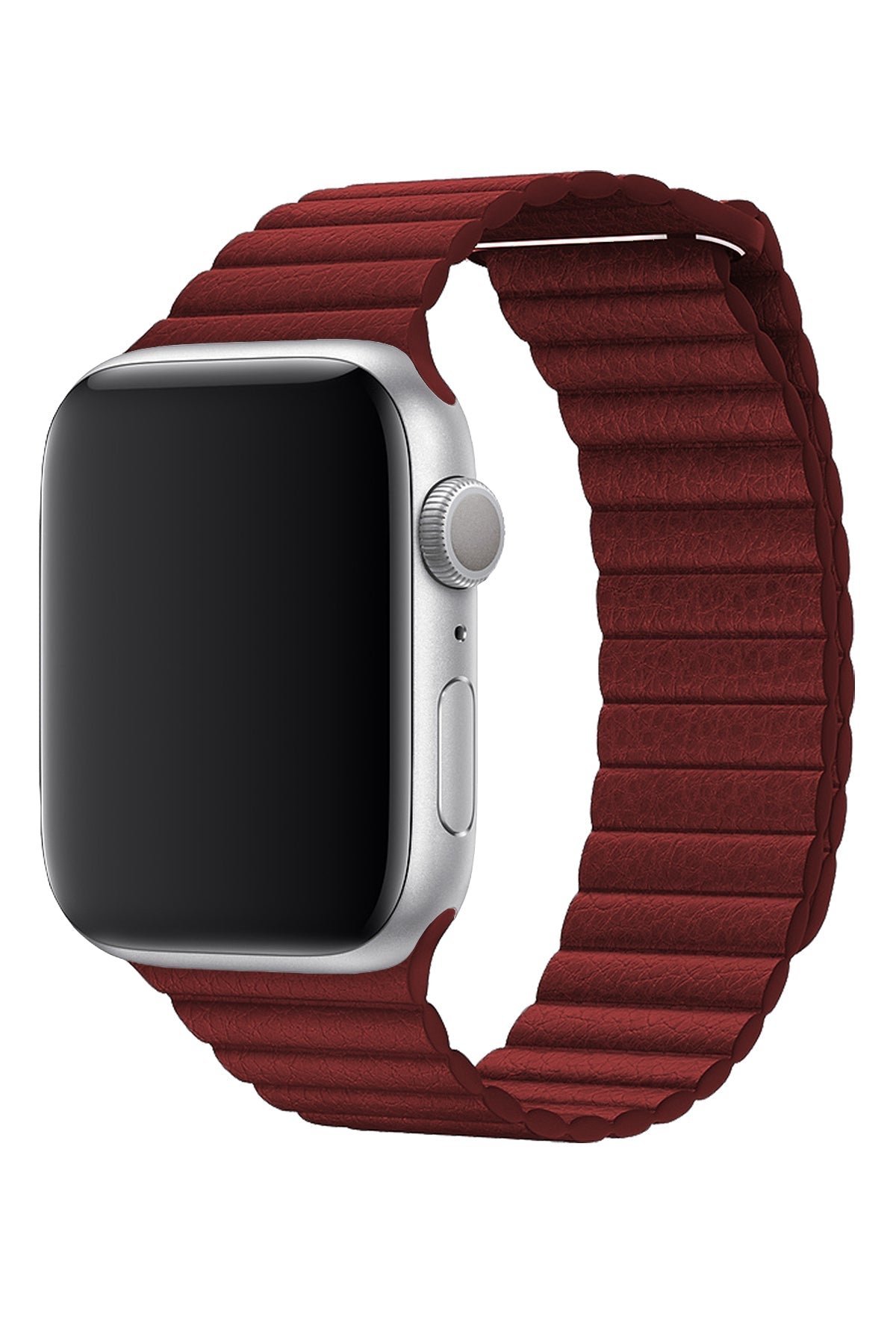 Apple Watch Uyumlu Deri Loop Kordon Bordo