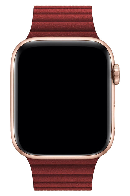 Apple Watch Uyumlu Deri Loop Kordon Bordo