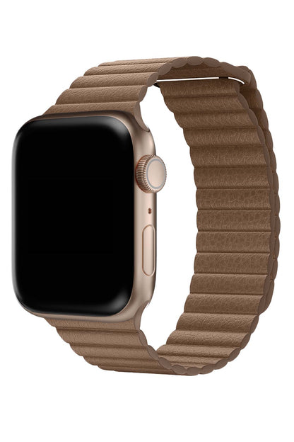 Apple Watch Uyumlu Deri Loop Kordon BurlyWood