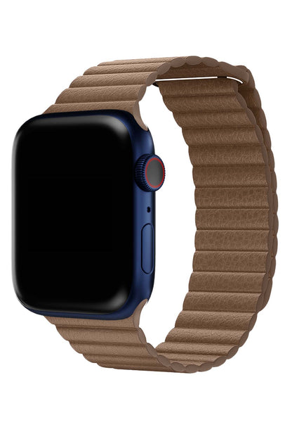 Apple Watch Uyumlu Deri Loop Kordon BurlyWood