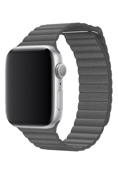 Apple Watch Uyumlu Deri Loop Kordon Gri