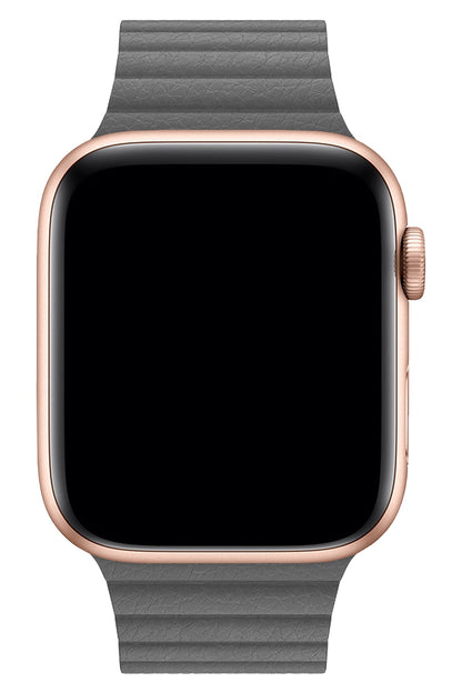Apple Watch Uyumlu Deri Loop Kordon Gri