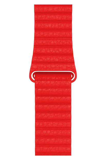 Apple Watch Uyumlu Deri Loop Kordon Kırmızı