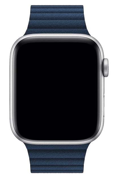Apple Watch Uyumlu Deri Loop Kordon Lacivert