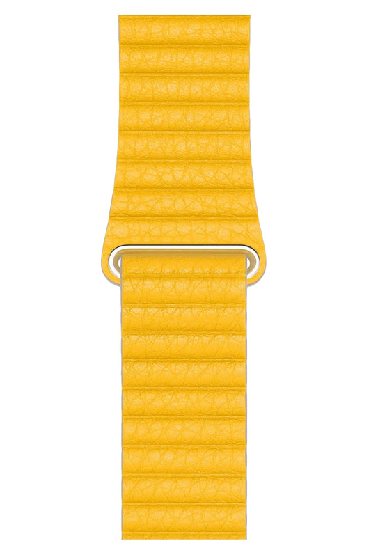 Apple Watch Uyumlu Deri Loop Kordon Sarı