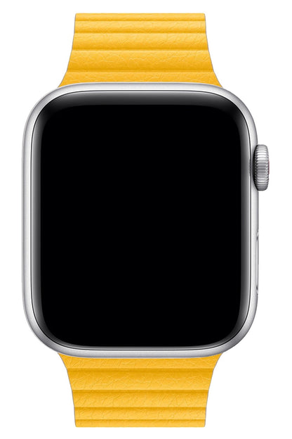 Apple Watch Uyumlu Deri Loop Kordon Sarı