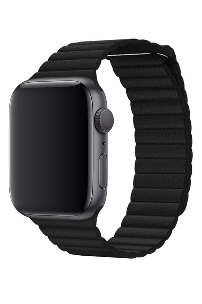 Apple Watch Uyumlu Deri Loop Kordon Siyah