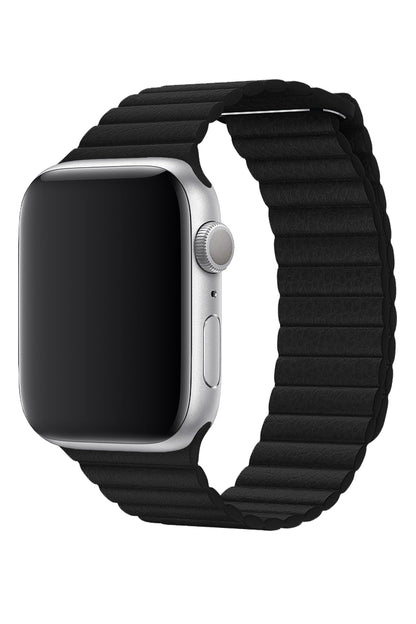 Apple Watch Uyumlu Deri Loop Kordon Siyah