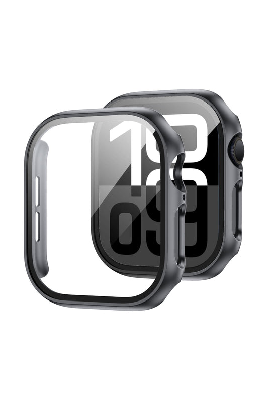 Apple Watch Uyumlu Ekran Koruyucu Koyu Gri Renkli Kasa