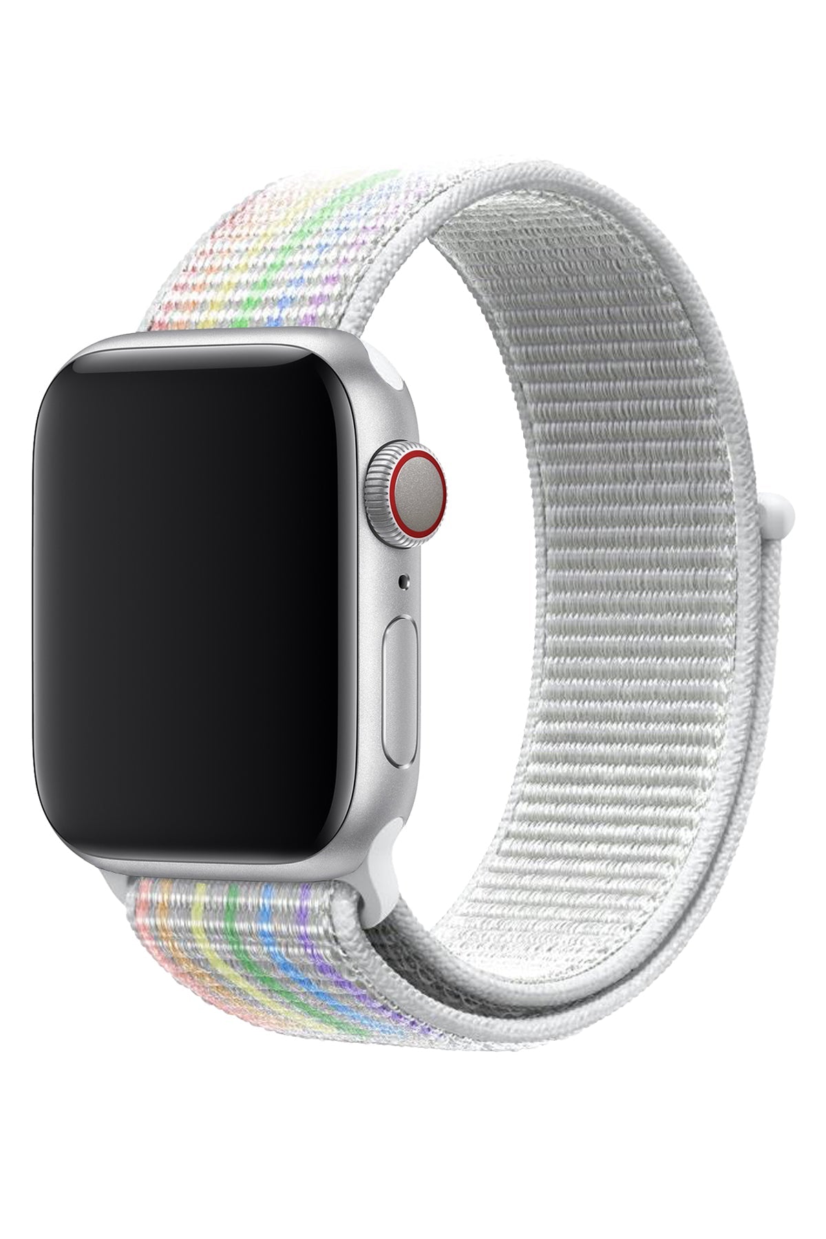 Apple Watch Uyumlu Spor Loop Kordon Beyaz Gökkuşağı