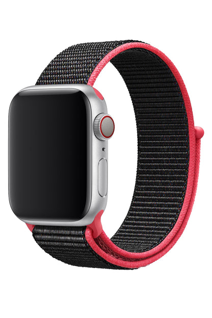 Apple Watch Uyumlu Spor Loop Kordon Frambuaz Siyah
