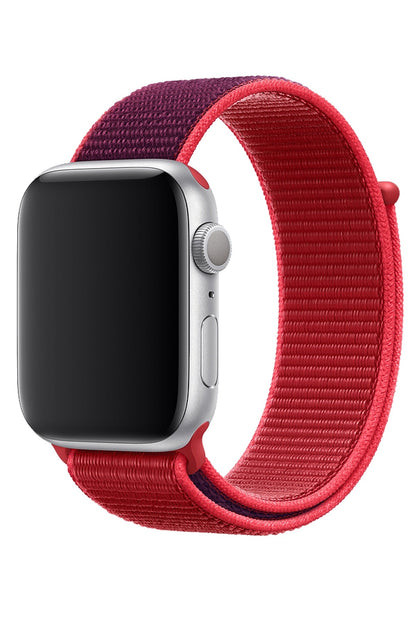 Apple Watch Uyumlu Spor Loop Kordon Karmen Kırmızı