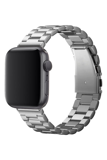 Apple Watch Uyumlu Üç Bakla Çelik Loop Kordon Gümüş Gri