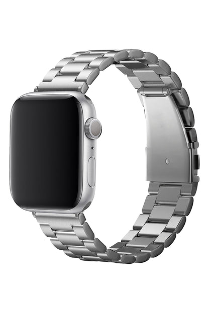 Apple Watch Uyumlu Üç Bakla Çelik Loop Kordon Gümüş Gri