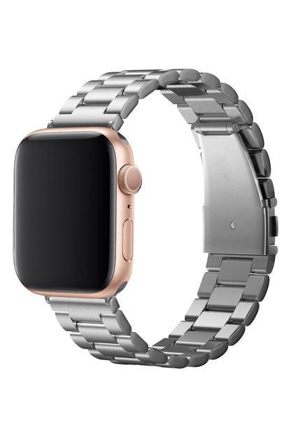 Apple Watch Uyumlu Üç Bakla Çelik Loop Kordon Gümüş Gri