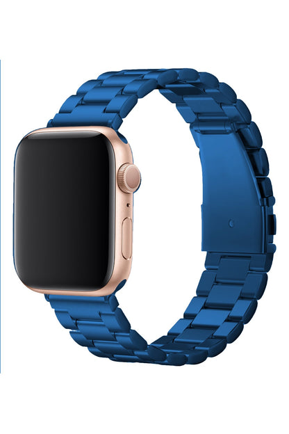 Apple Watch Uyumlu Üç Bakla Çelik Loop Kordon Mavi