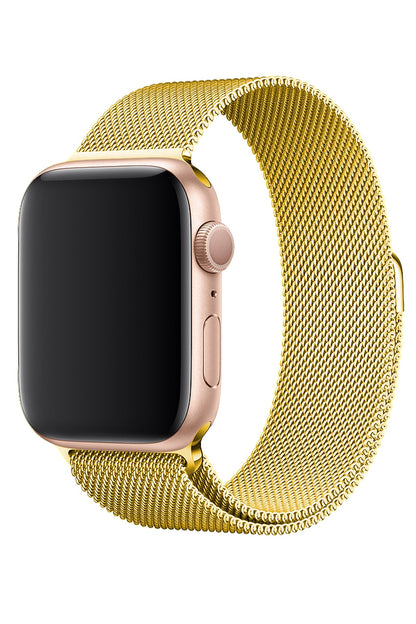 Apple Watch Uyumlu Metal Milano Loop Altın