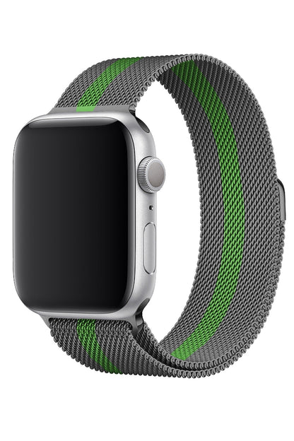 Apple Watch Uyumlu Metal Milano Loop Duman Yeşil Kordon