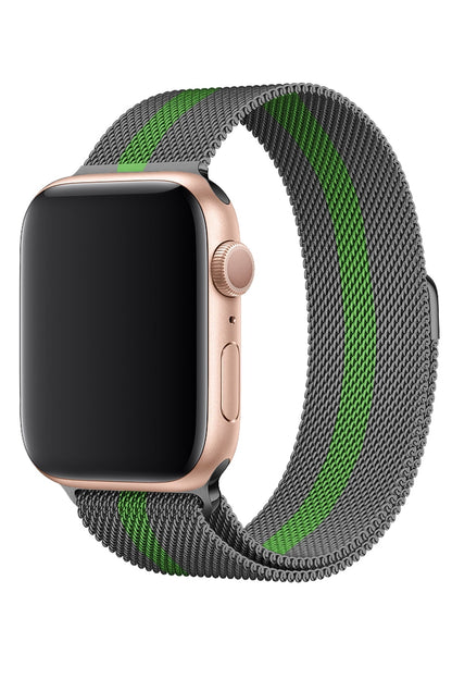 Apple Watch Uyumlu Metal Milano Loop Duman Yeşil Kordon