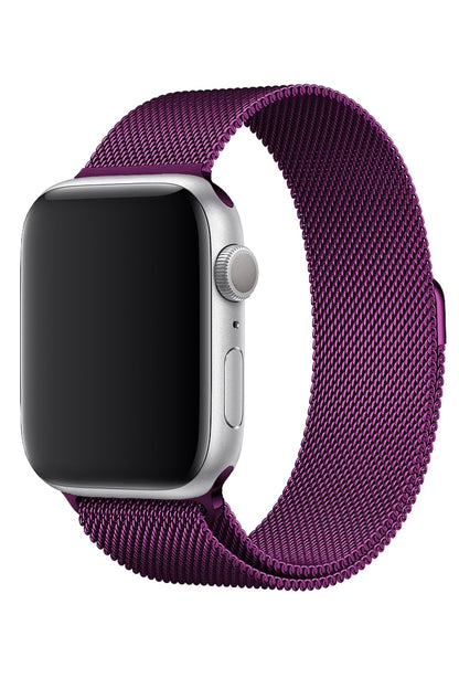 Apple Watch Uyumlu Metal Milano Loop Fuşya
