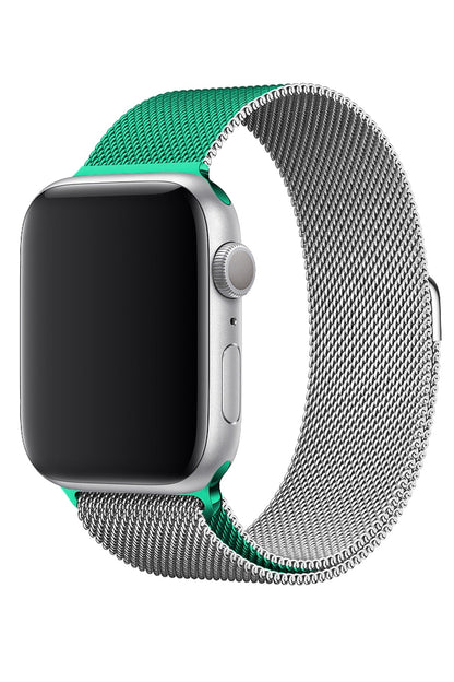 Apple Watch Uyumlu Metal Milano Loop Gümüş Nane