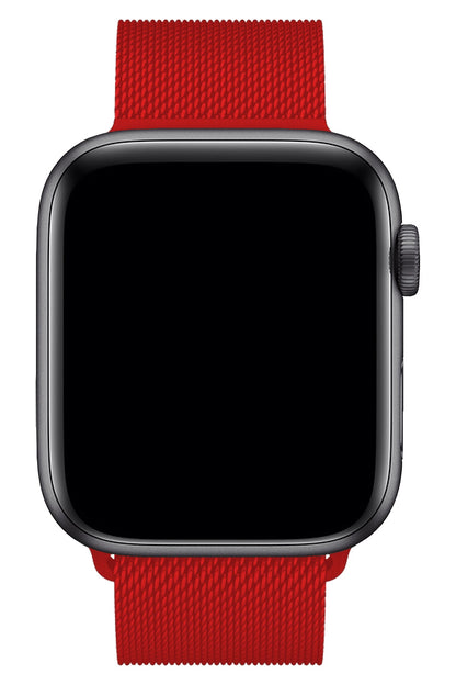 Apple Watch Uyumlu Metal Milano Loop Kırmızı