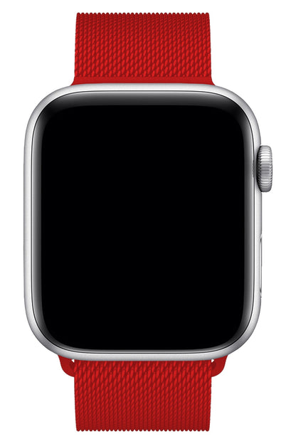 Apple Watch Uyumlu Metal Milano Loop Kırmızı
