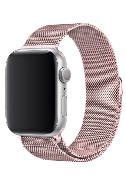 Apple Watch Uyumlu Metal Milano Loop Kum Pembe
