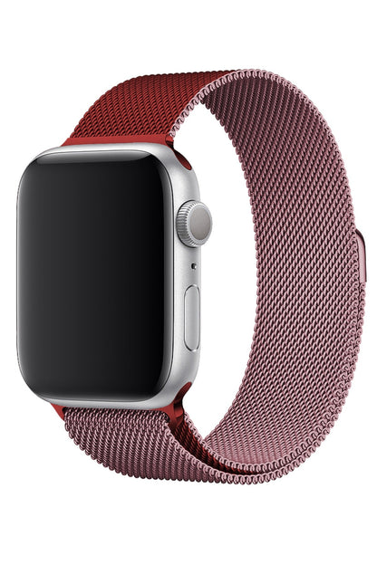 Apple Watch Uyumlu Metal Milano Loop Rose Red