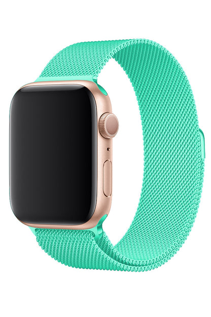 Apple Watch Uyumlu Metal Milano Loop Su Yeşili