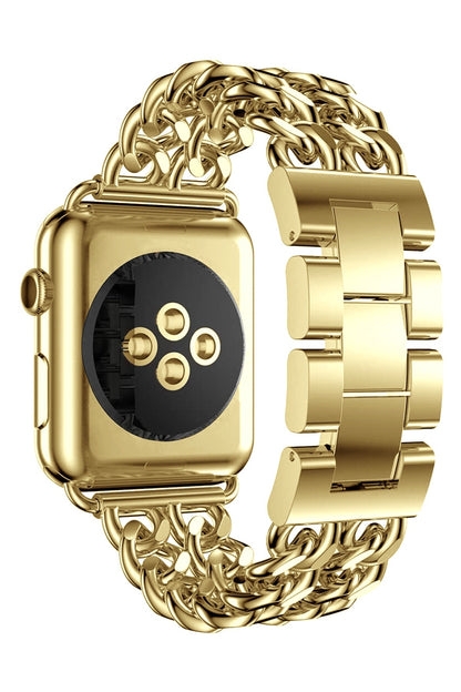 Apple Watch Uyumlu Çelik Zincir Loop Kordon Gold