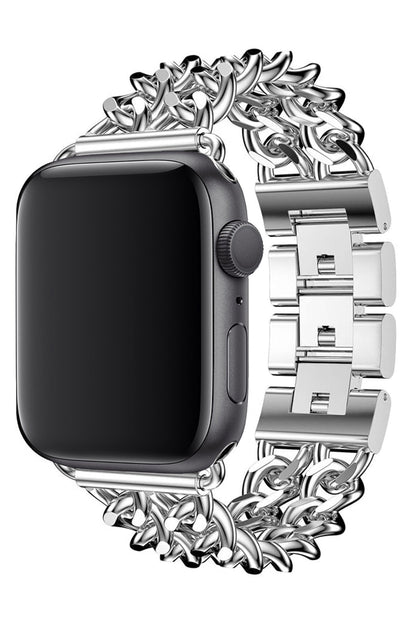 Apple Watch Uyumlu Çelik Zincir Loop Kordon Gümüş Gri