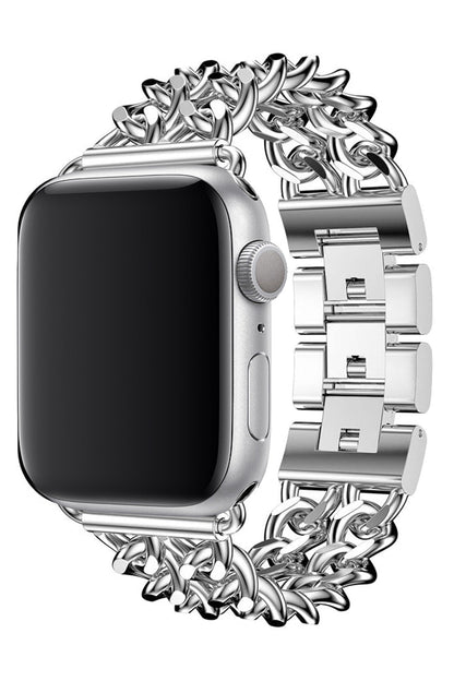 Apple Watch Uyumlu Çelik Zincir Loop Kordon Gümüş Gri