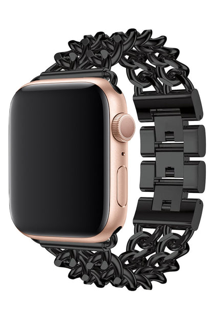 Apple Watch Uyumlu Çelik Zincir Loop Kordon Siyah