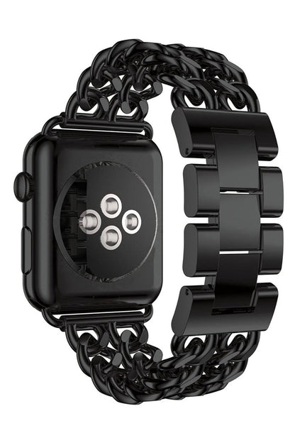 Apple Watch Uyumlu Çelik Zincir Loop Kordon Siyah