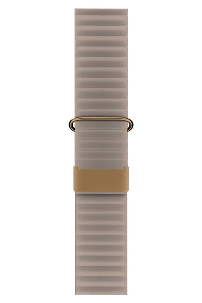 Apple Watch Uyumlu Premium Deri Loop Kordon Almond