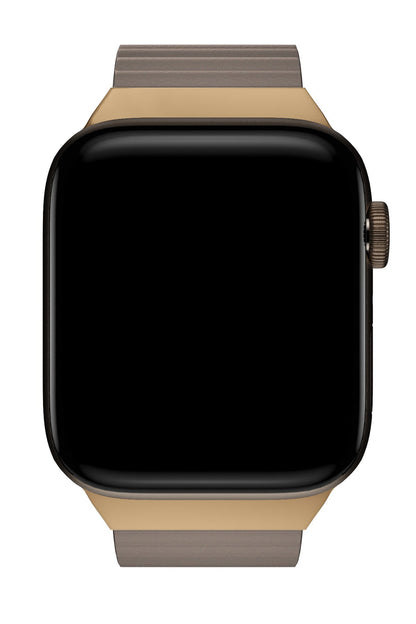 Apple Watch Uyumlu Premium Deri Loop Kordon Almond