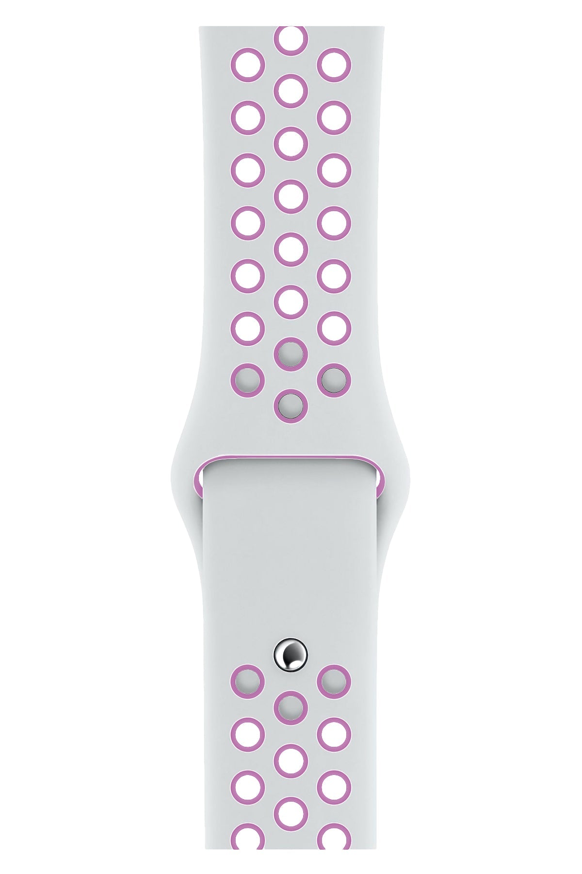 Apple Watch Uyumlu Silikon Delikli Spor Kordon Beyaz Lila