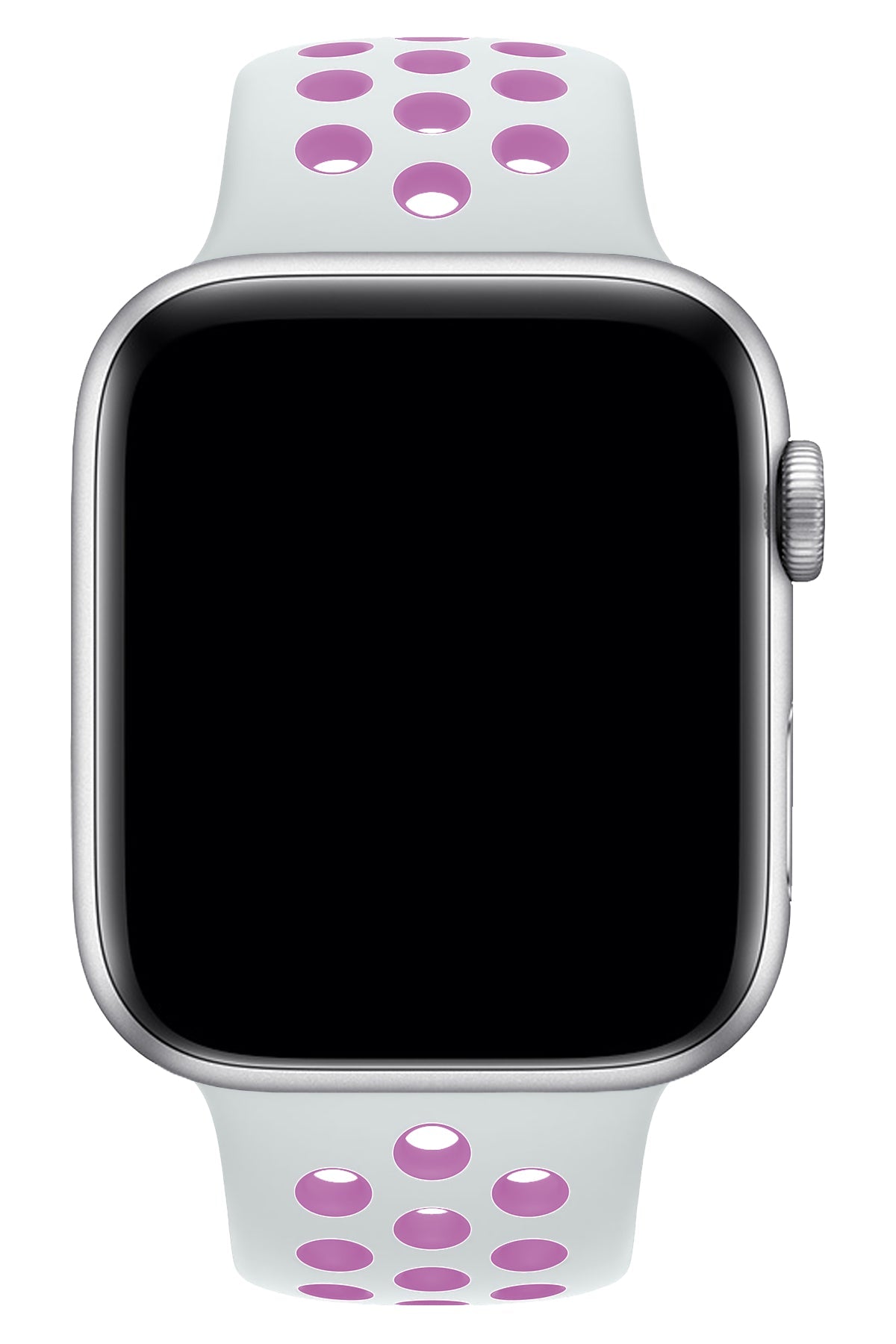 Apple Watch Uyumlu Silikon Delikli Spor Kordon Beyaz Lila