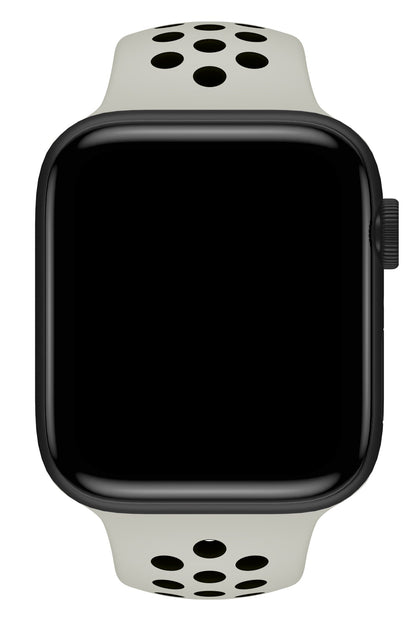 Apple Watch Uyumlu Silikon Delikli Spor Kordon Gri Siyah
