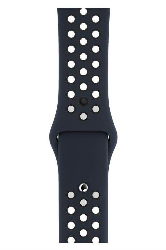 Apple Watch Uyumlu Silikon Delikli Spor Kordon Lacivert Siyah