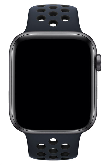 Apple Watch Uyumlu Silikon Delikli Spor Kordon Lacivert Siyah