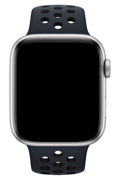 Apple Watch Uyumlu Silikon Delikli Spor Kordon Lacivert Siyah