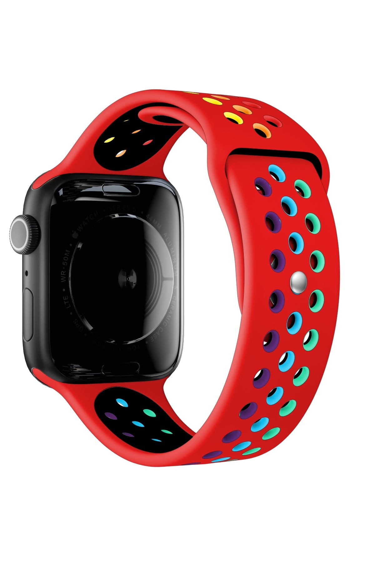 Apple Watch Uyumlu Silikon Delikli Spor Kordon Lal